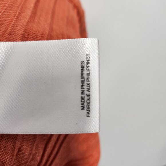 Express Womens BOHO Blouse Top Small Orange Crochet Long Sleeve Festival - Picture 7 of 10